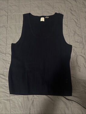 Classic Blue Ribbed Tank Top - joie